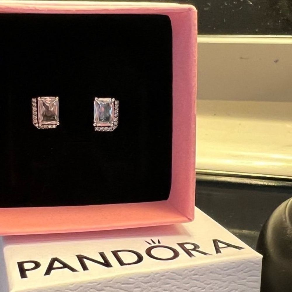 Authentic Pandora 292380c01 Rectangular Sparkling… - image 4